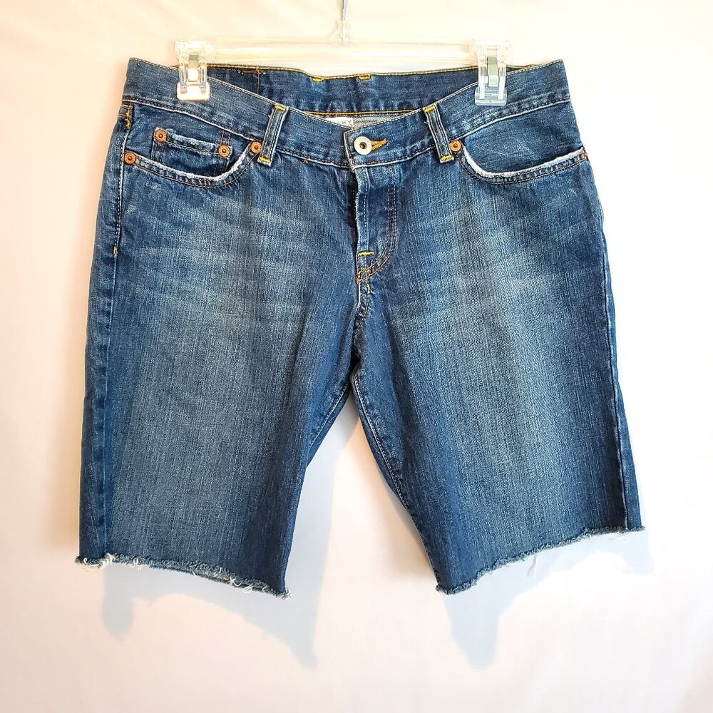 LUCKY BRAND Women's Shorts 30 Lil Maggie Bermuda Boardwalk Button Fly Raw Hem